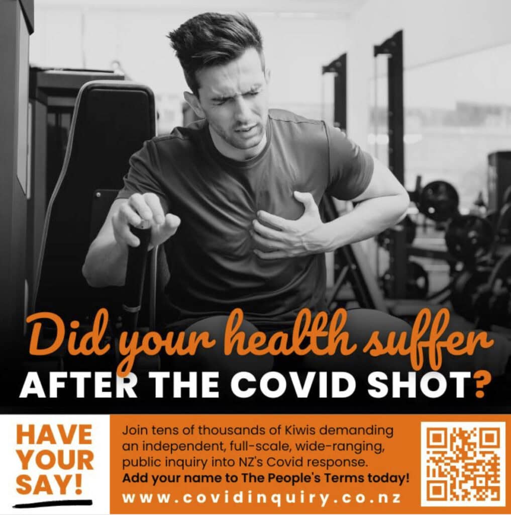 Did your health suffer after the covid shot? Join tens of thousands of Kiwis demanding an independent, full-scale, wide-ranging, public inquiry into NZ Covid's response. Add your name to The People's Terms today!